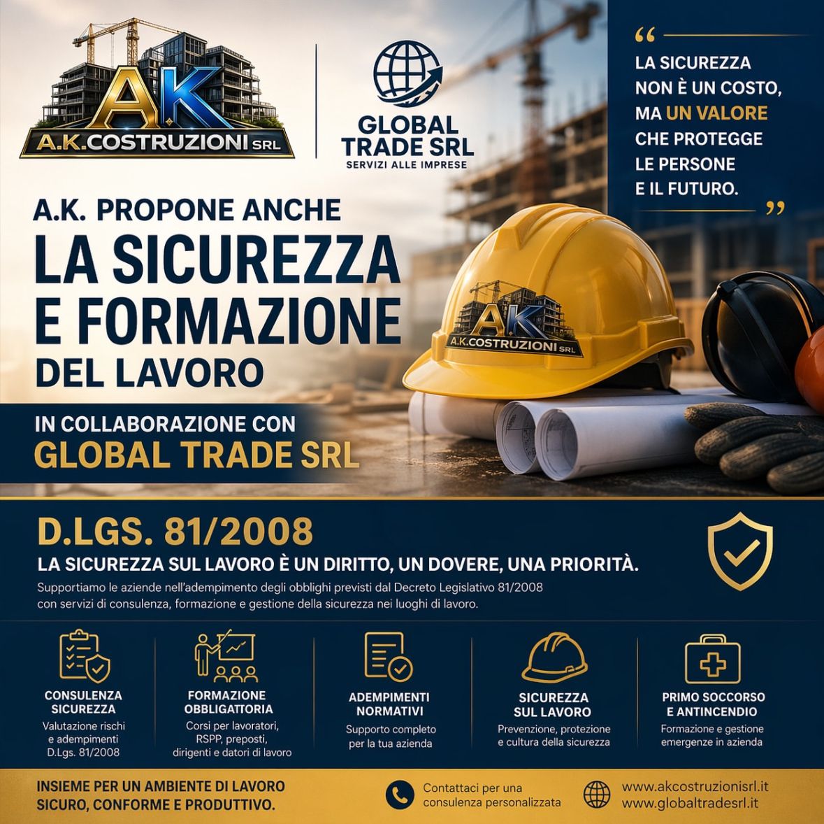 Team A.K. Costruzioni in cantiere