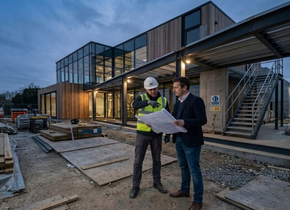 Dettaglio architettonico professionale in cantiere